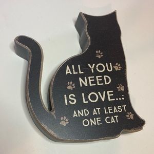 Wooden Cat Sign